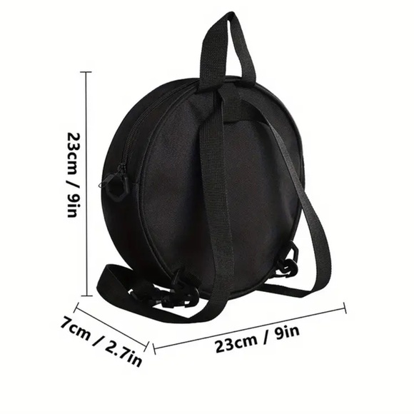 Sunflower Round Canteen Style Crossbody Bag Backpack Black Yellow Orange New - Picture 10 of 12